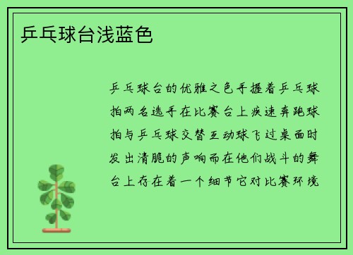 乒乓球台浅蓝色